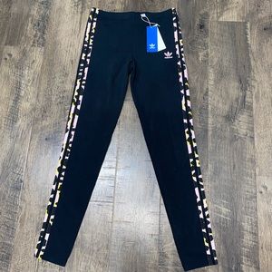Adidas Black Leggings with Cheetah Print